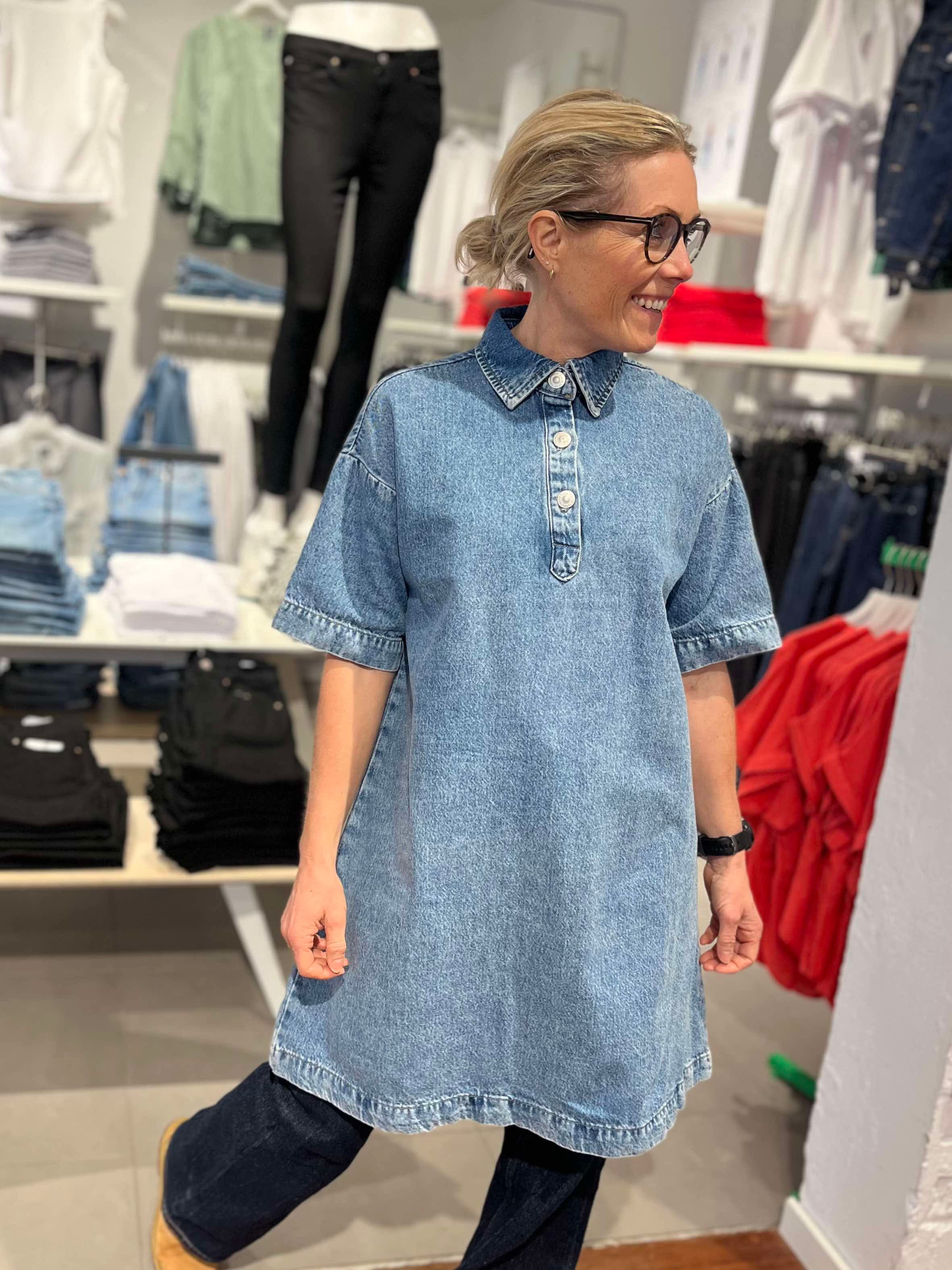 PCKENYA Short Dress - Medium Blue Denim